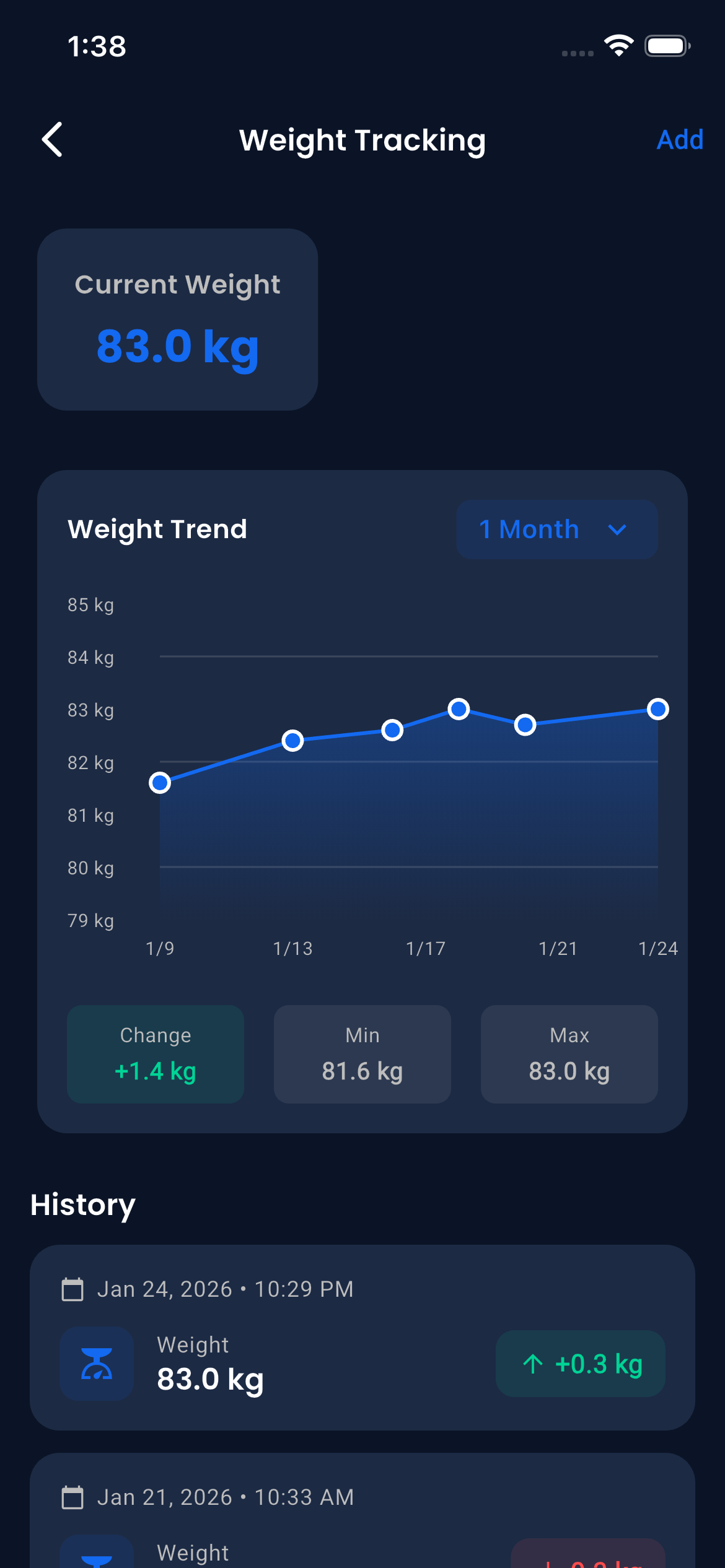 Emrius App Weight Tracker