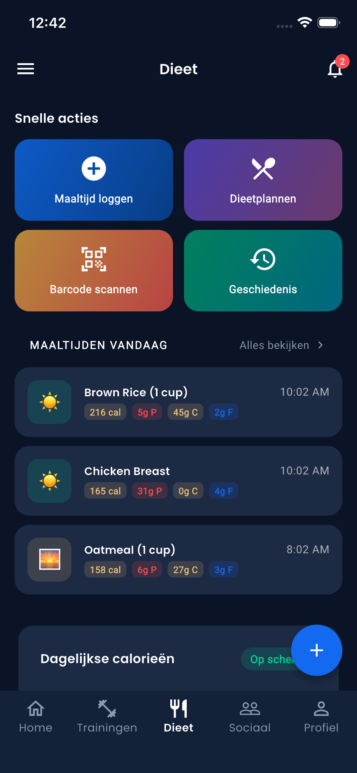 Emrius App Diet Plan