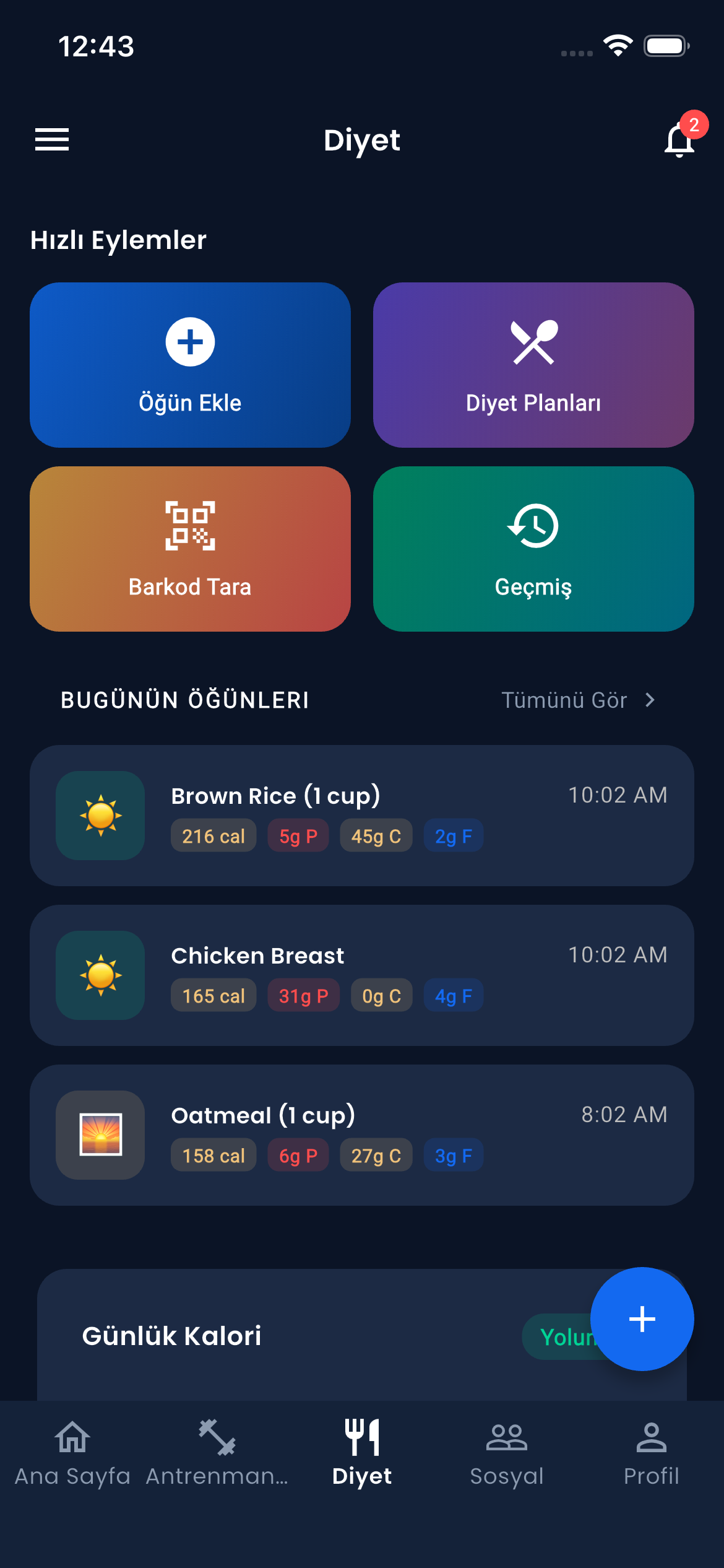 Emrius App Diet Plan