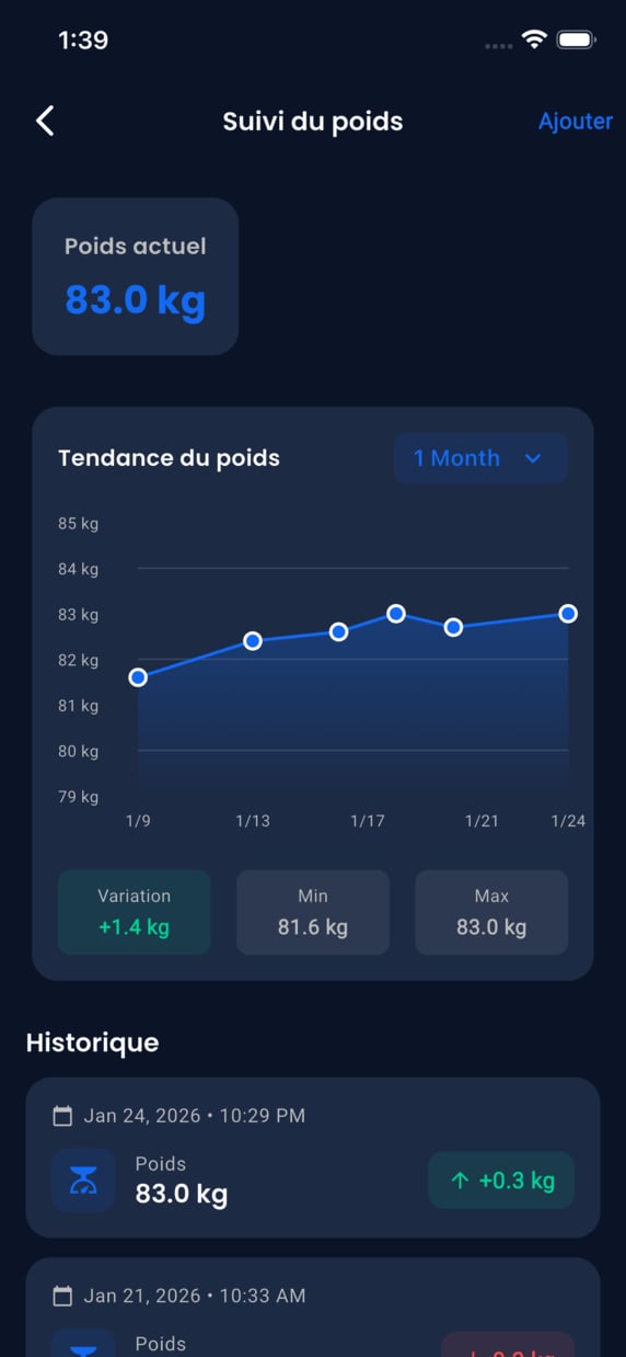 Emrius App - weight