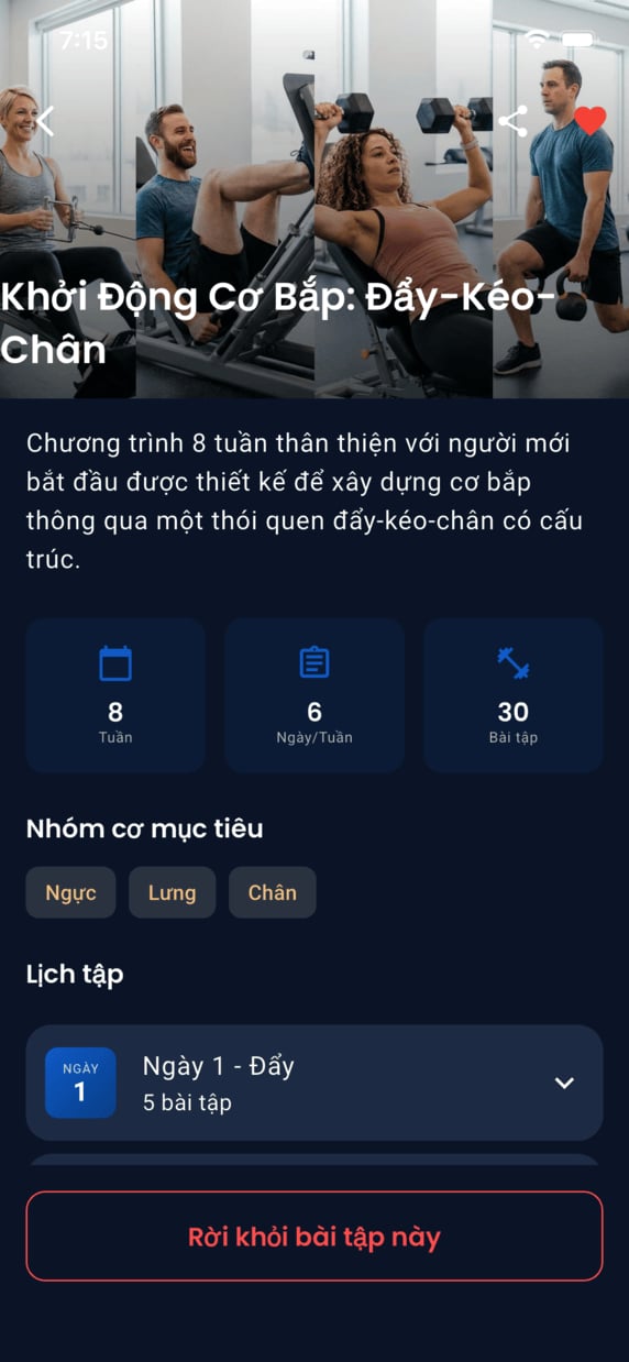 Emrius App - workout